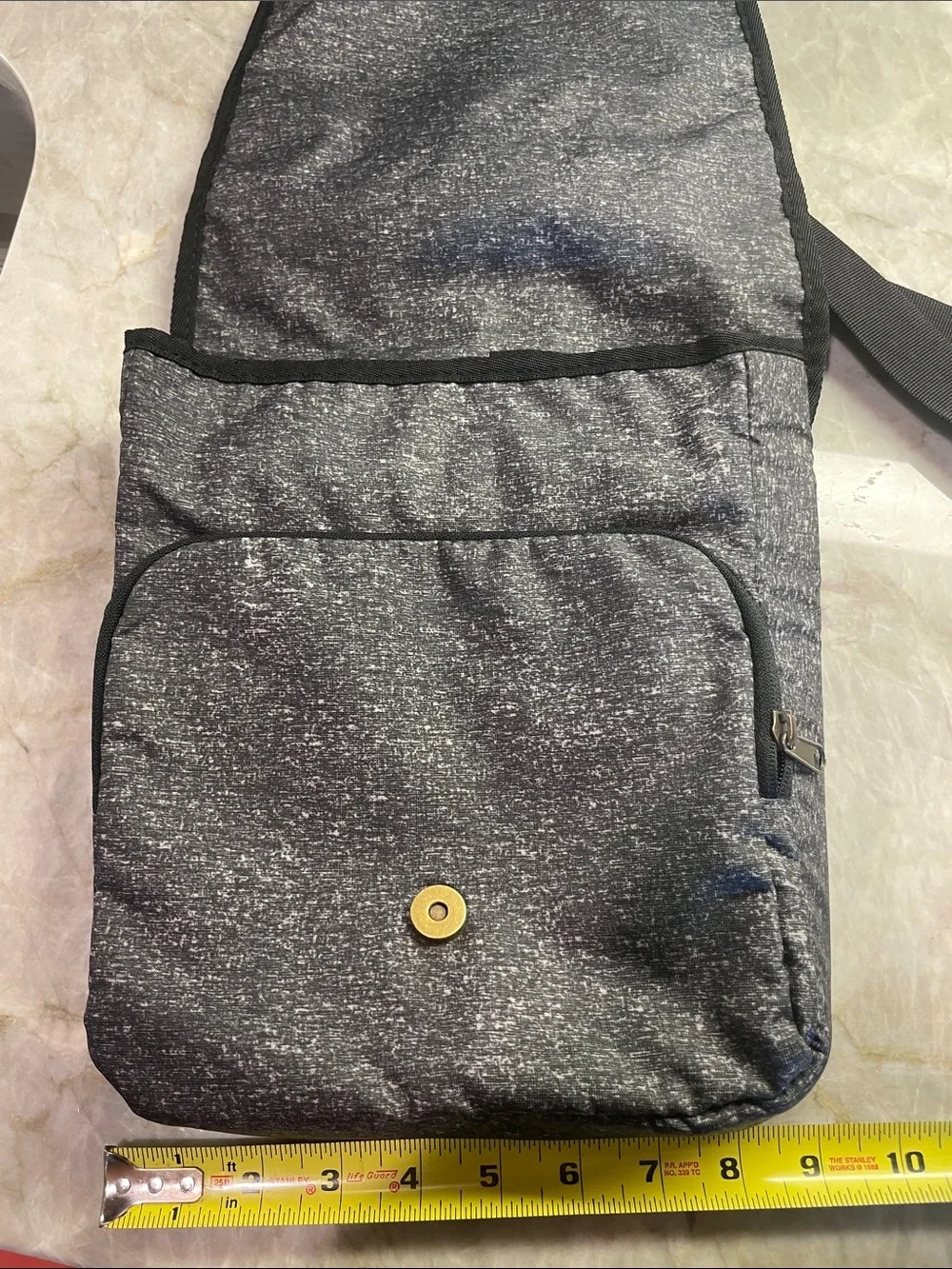 Eddie Bauer Men's Gray Crossbody Messenger Bag - Adjustable Strap + zipper walle